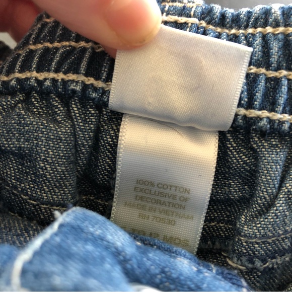 Janie and Jack Jeans Baby Girl 6-12 Mos Ruffled Hem Embroidered - Picture 5 of 6